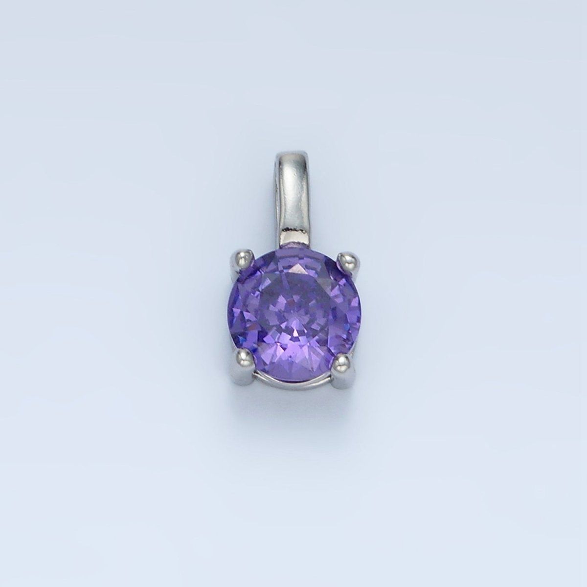 24K Gold Filled 11mm Round CZ Personalized Pendant in Gold & Silver | AA907 - AA922