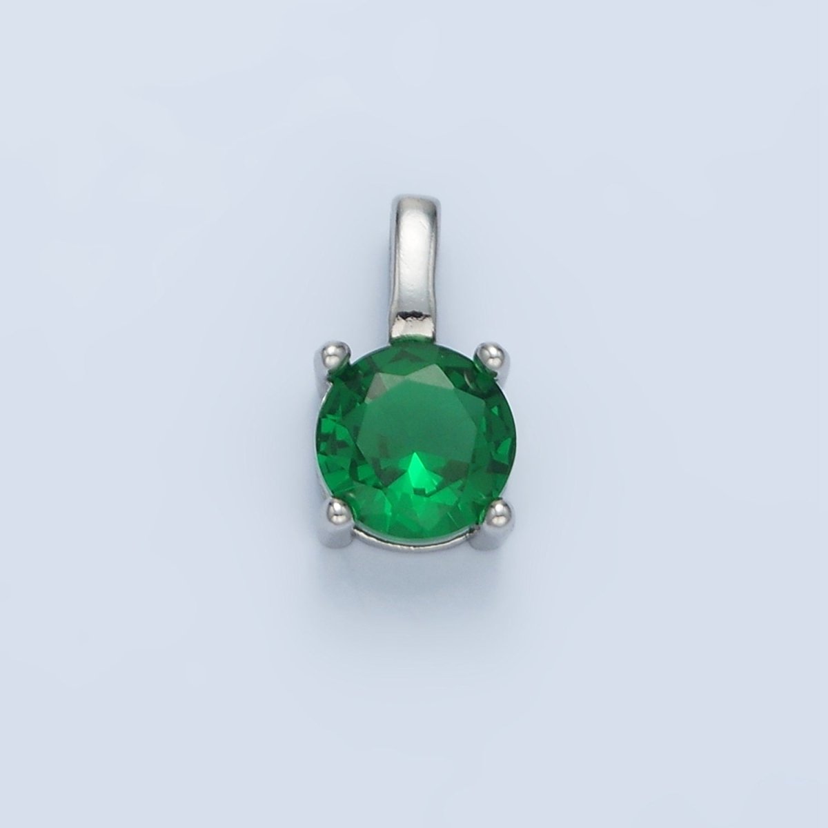 24K Gold Filled 11mm Round CZ Personalized Pendant in Gold & Silver | AA907 - AA922