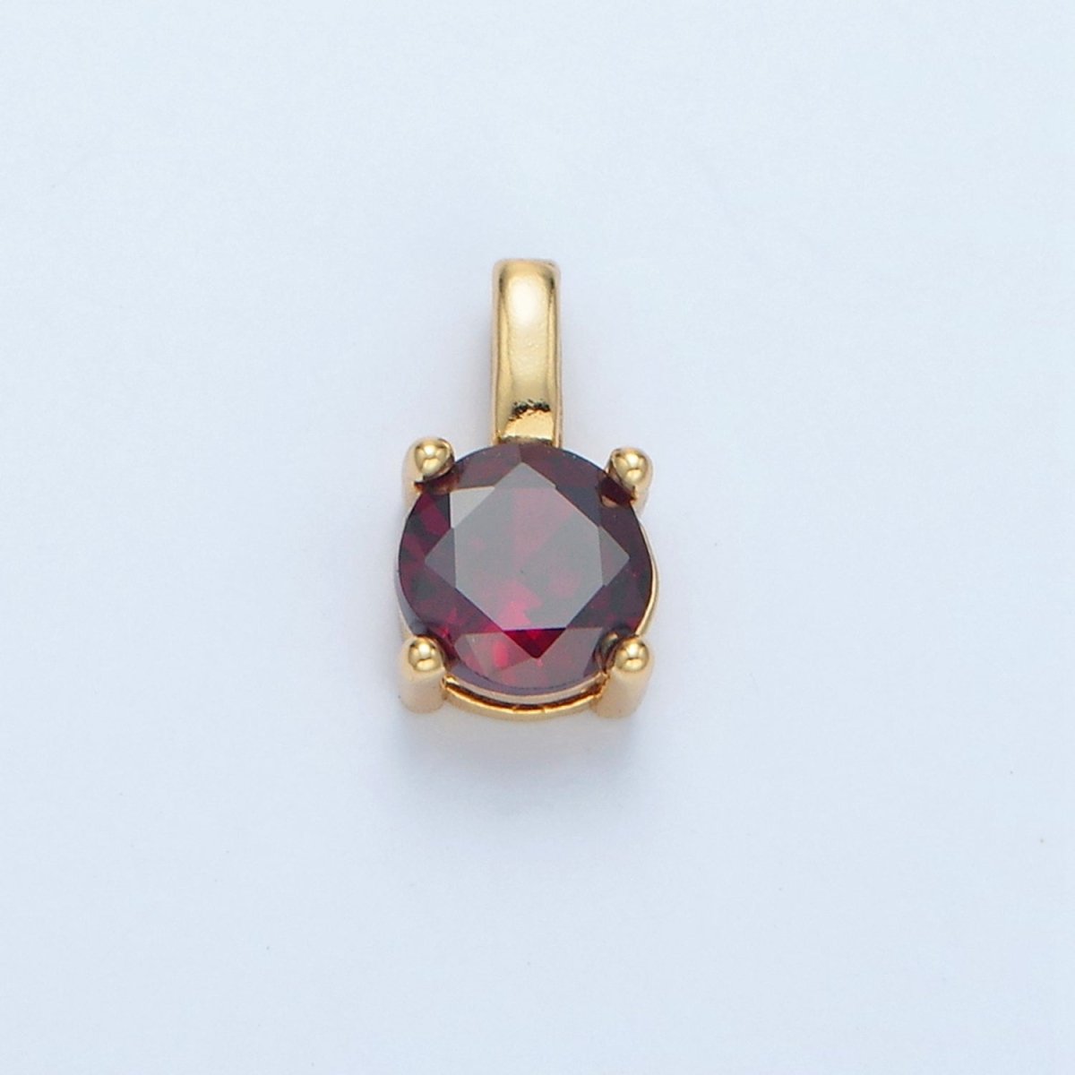 24K Gold Filled 11mm Round CZ Personalized Pendant in Gold & Silver | AA907 - AA922