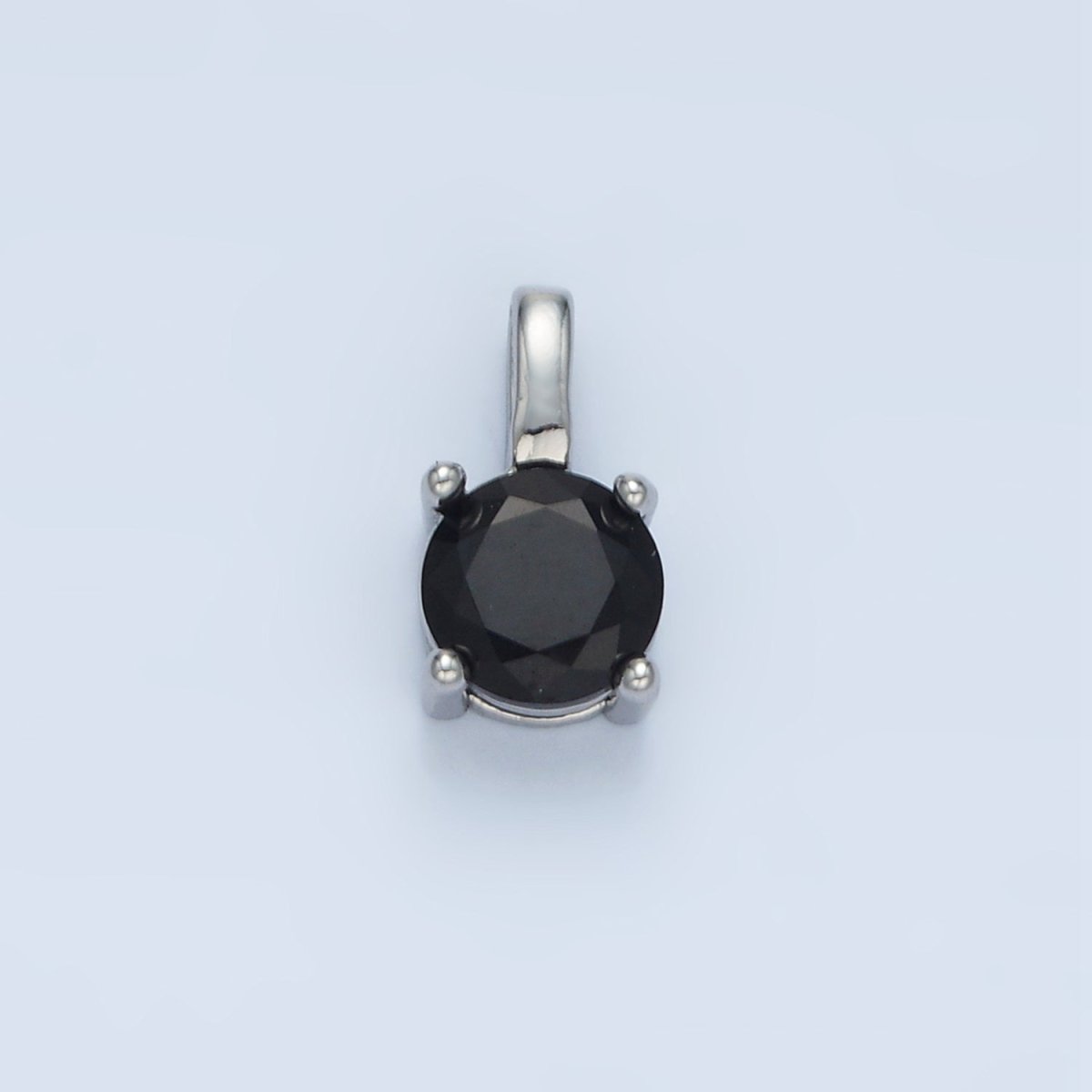 24K Gold Filled 11mm Round CZ Personalized Pendant in Gold & Silver | AA907 - AA922