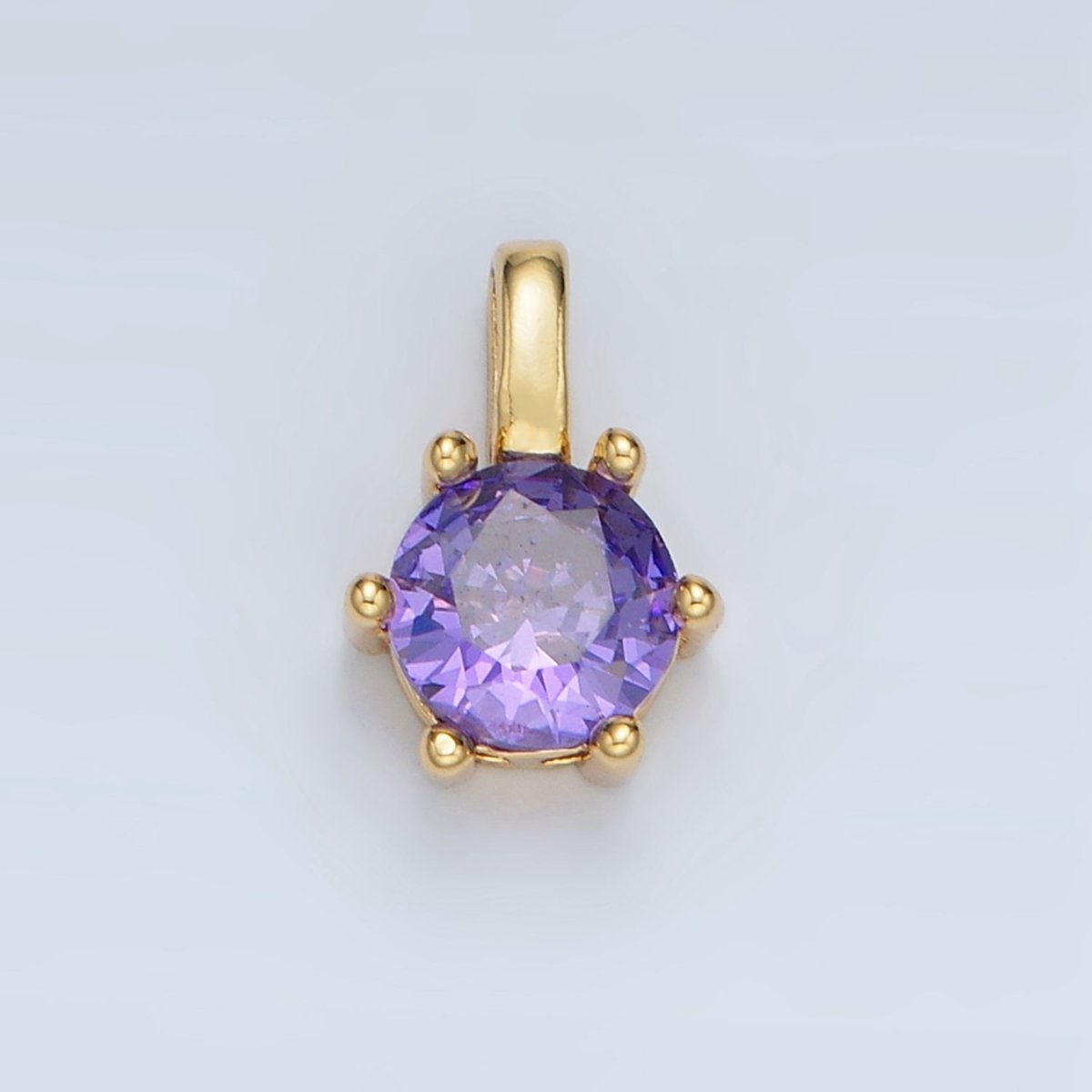 24K Gold Filled 11mm Round CZ Personalized Pendant in Gold & Silver | AA923 - AA938