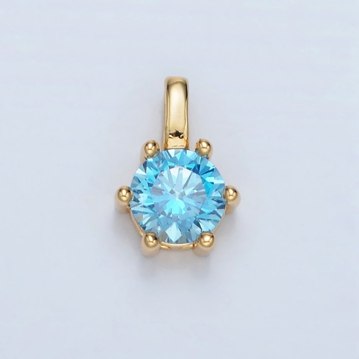 24K Gold Filled 11mm Round CZ Personalized Pendant in Gold & Silver | AA923 - AA938