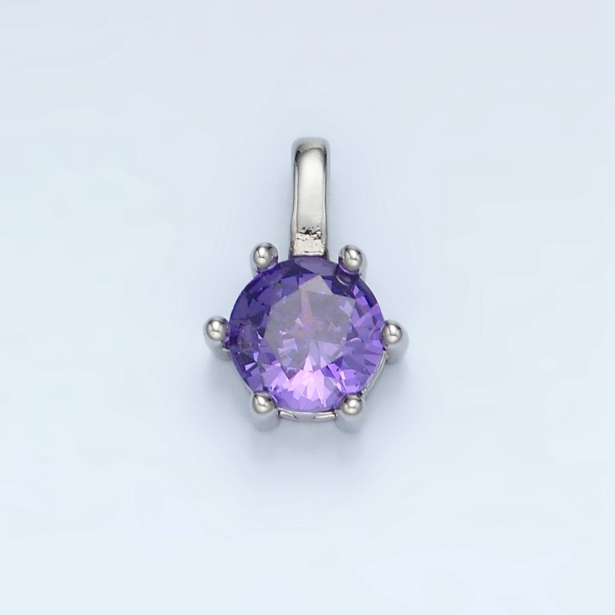 24K Gold Filled 11mm Round CZ Personalized Pendant in Gold & Silver | AA923 - AA938