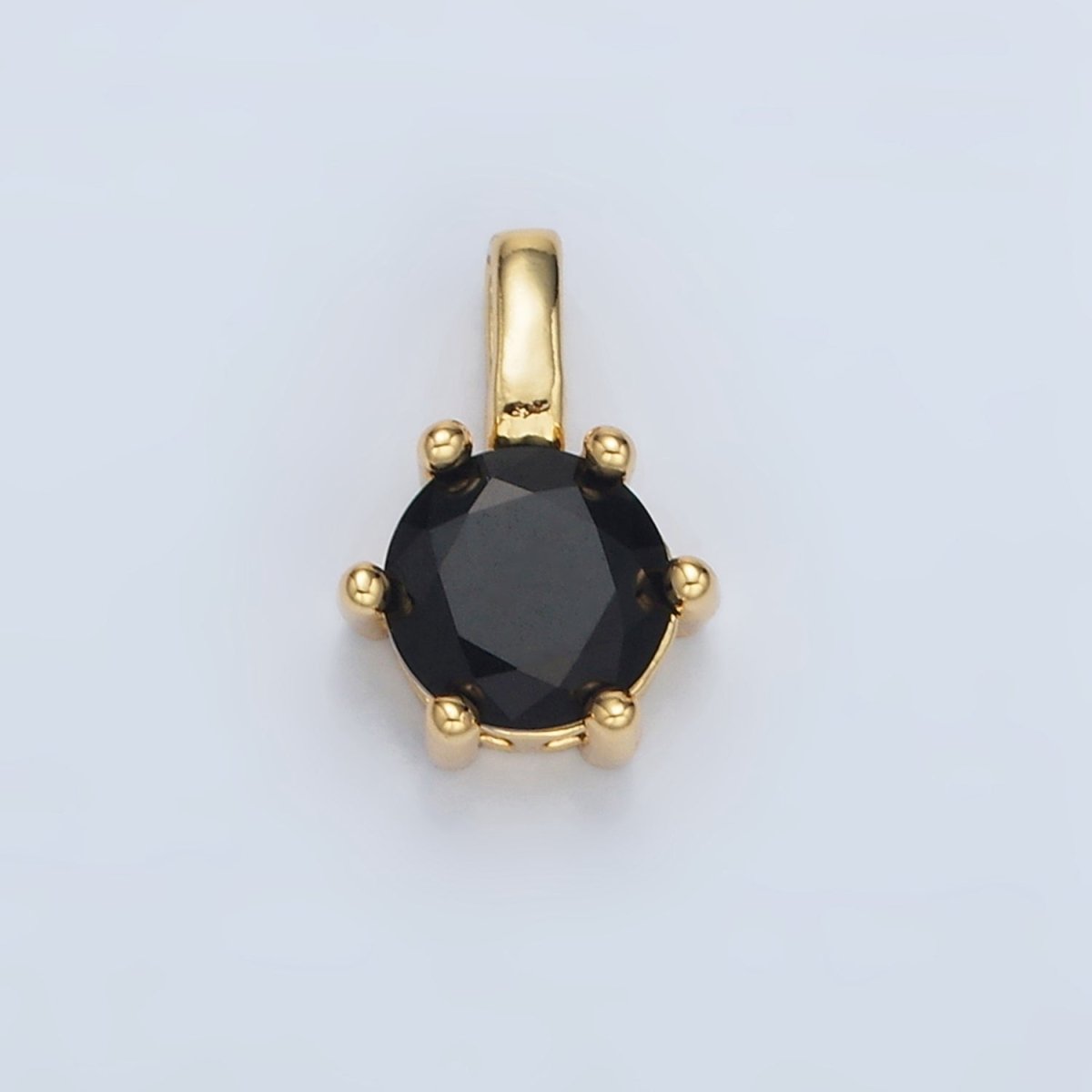 24K Gold Filled 11mm Round CZ Personalized Pendant in Gold & Silver | AA923 - AA938