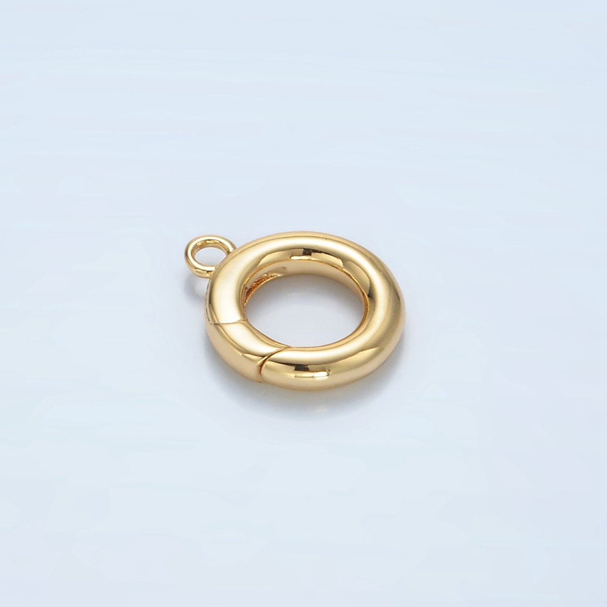 24K Gold Filled 11mm Round Push Spring Gate Loop Findings | Z898