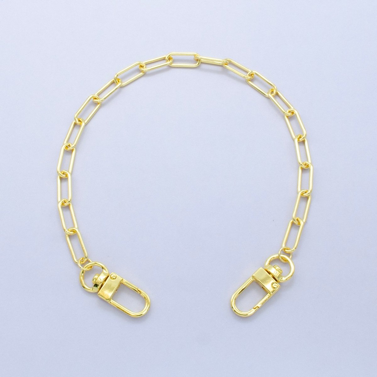 24K Gold Filled 12.5-Inch Paperclip Chain Bag Purse Charm Swivel Keychain Findings | WA-2760