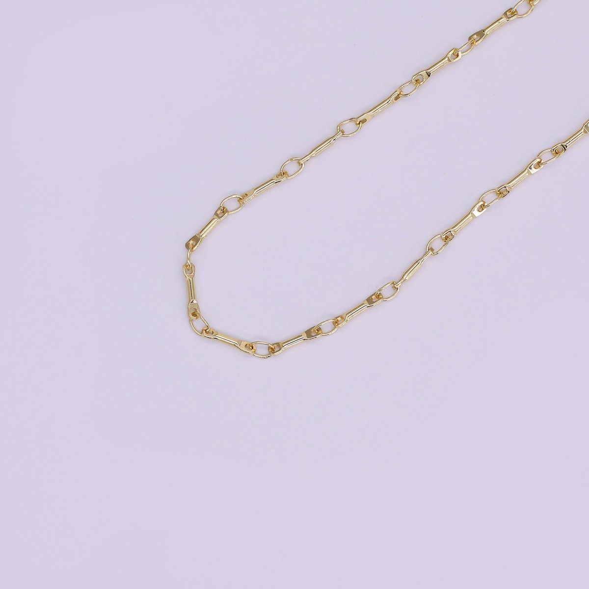 24K Gold Filled 1.2mm Minimalist Unique Link Unfinished Chain by Yard | Roll-1527