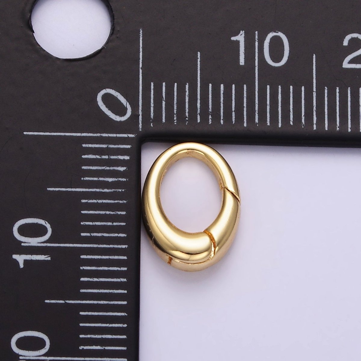 24K Gold Filled 12mm Oval Push Spring Gate Findings | Z806