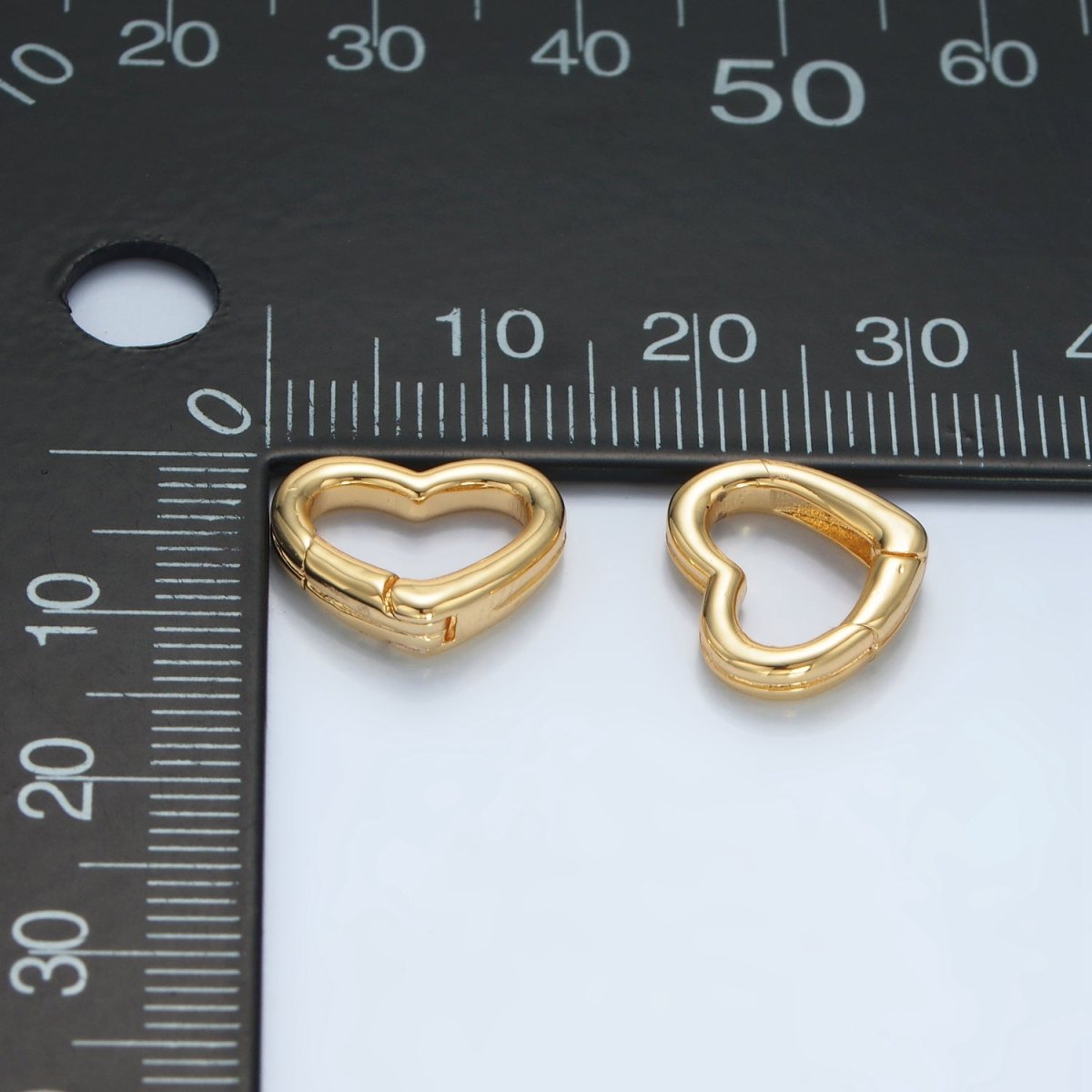 24K Gold Filled 13mm Heart Push Gate Closure Findings | Z969