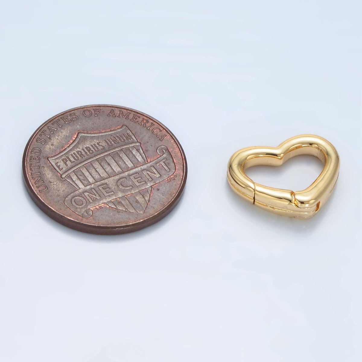 24K Gold Filled 13mm Heart Push Gate Closure Findings | Z969