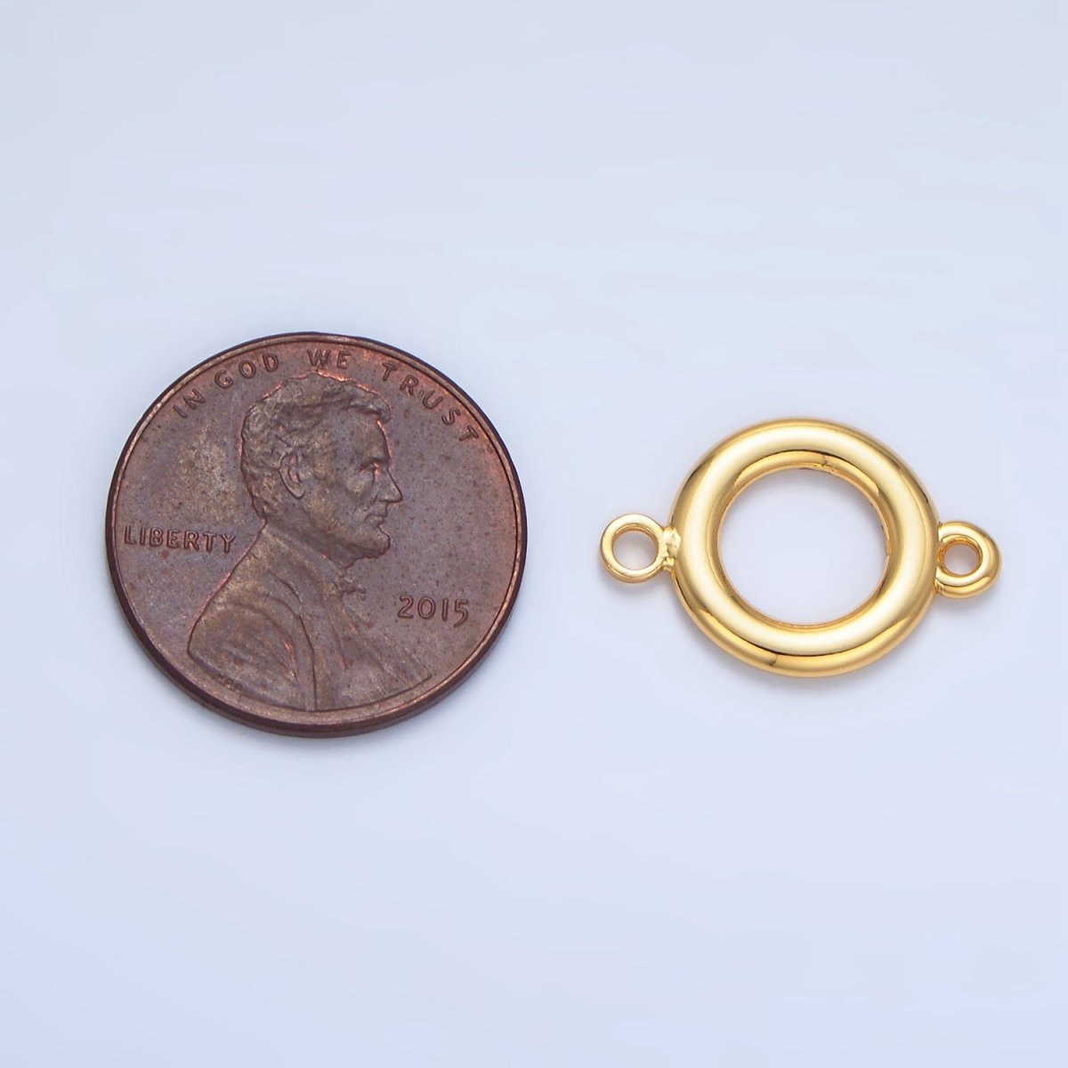 24K Gold Filled 13mm Minimalist Round Connector | F614
