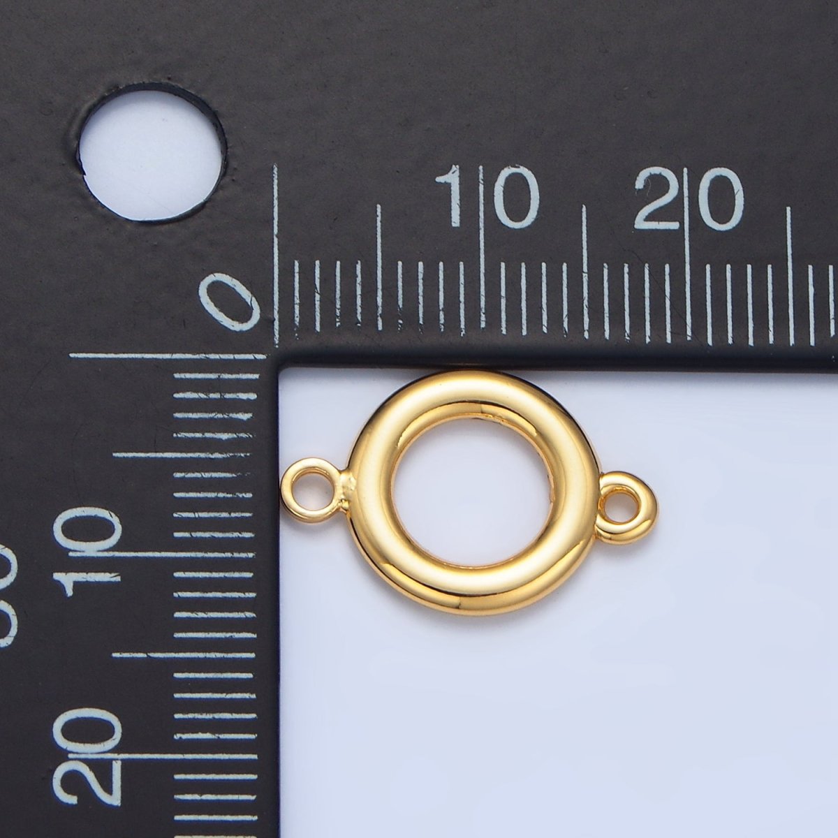 24K Gold Filled 13mm Minimalist Round Connector | F614