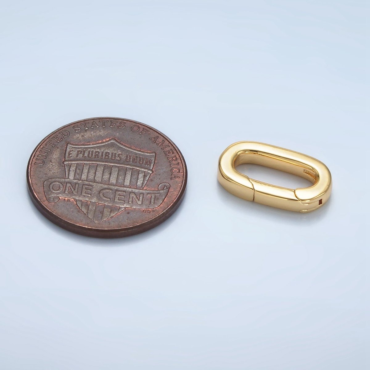 24K Gold Filled 14mm Minimalist Oblong Push Gate Closure Findings | Z968