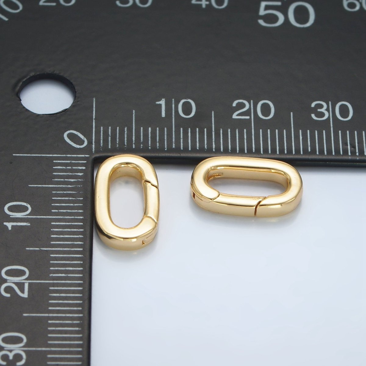 24K Gold Filled 14mm Minimalist Oblong Push Gate Closure Findings | Z968