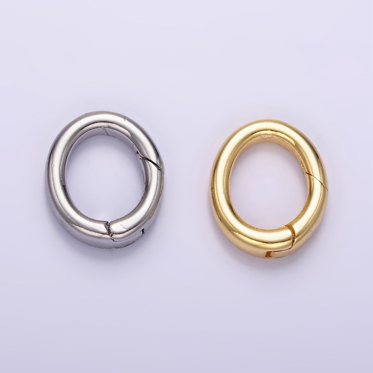 24K Gold Filled 14mm Oval Push Spring Gate Findings in Gold & Silver | Z798