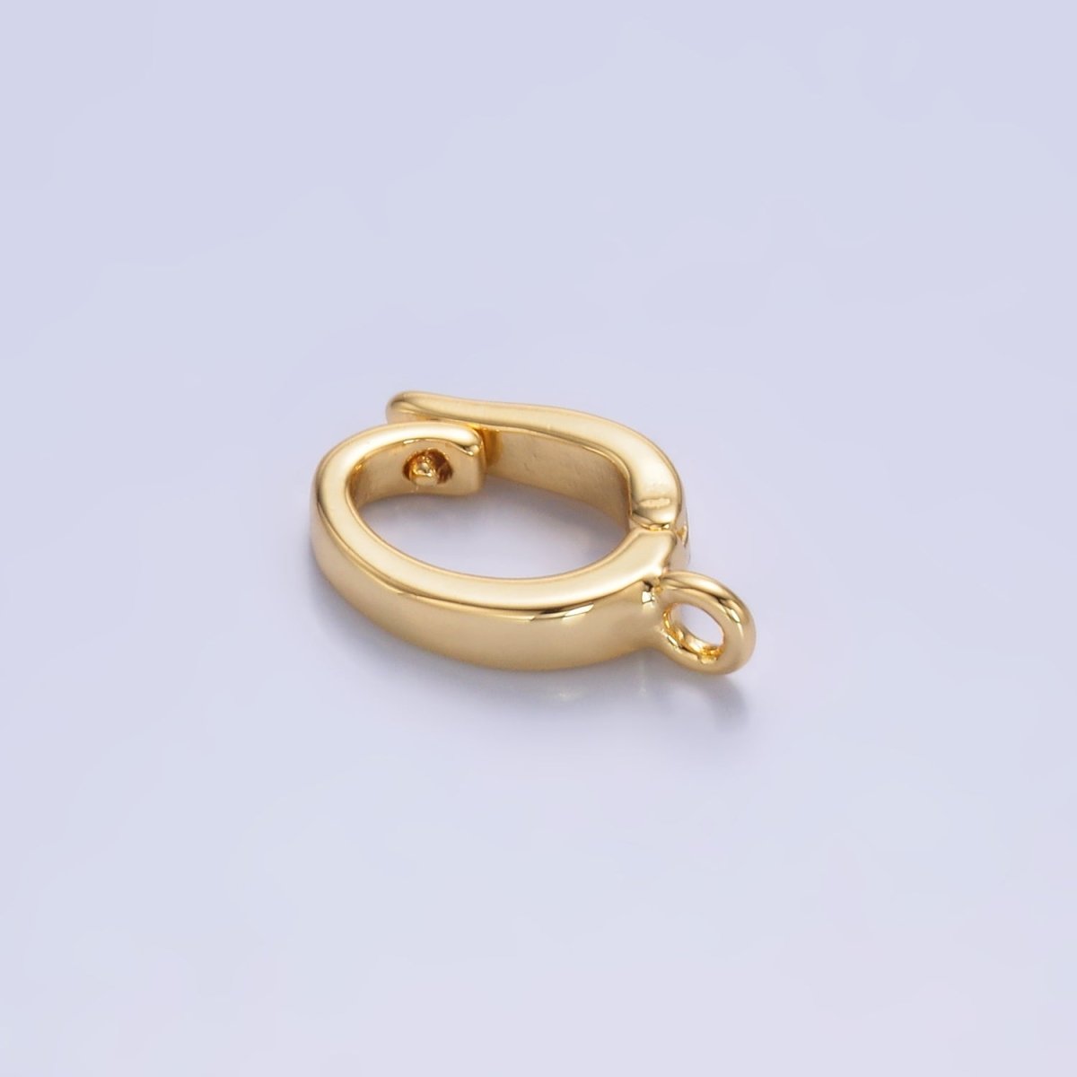 24K Gold Filled 15mm Minimalist Pull Snap Latch Bail Findings in Gold & Silver | Z1046