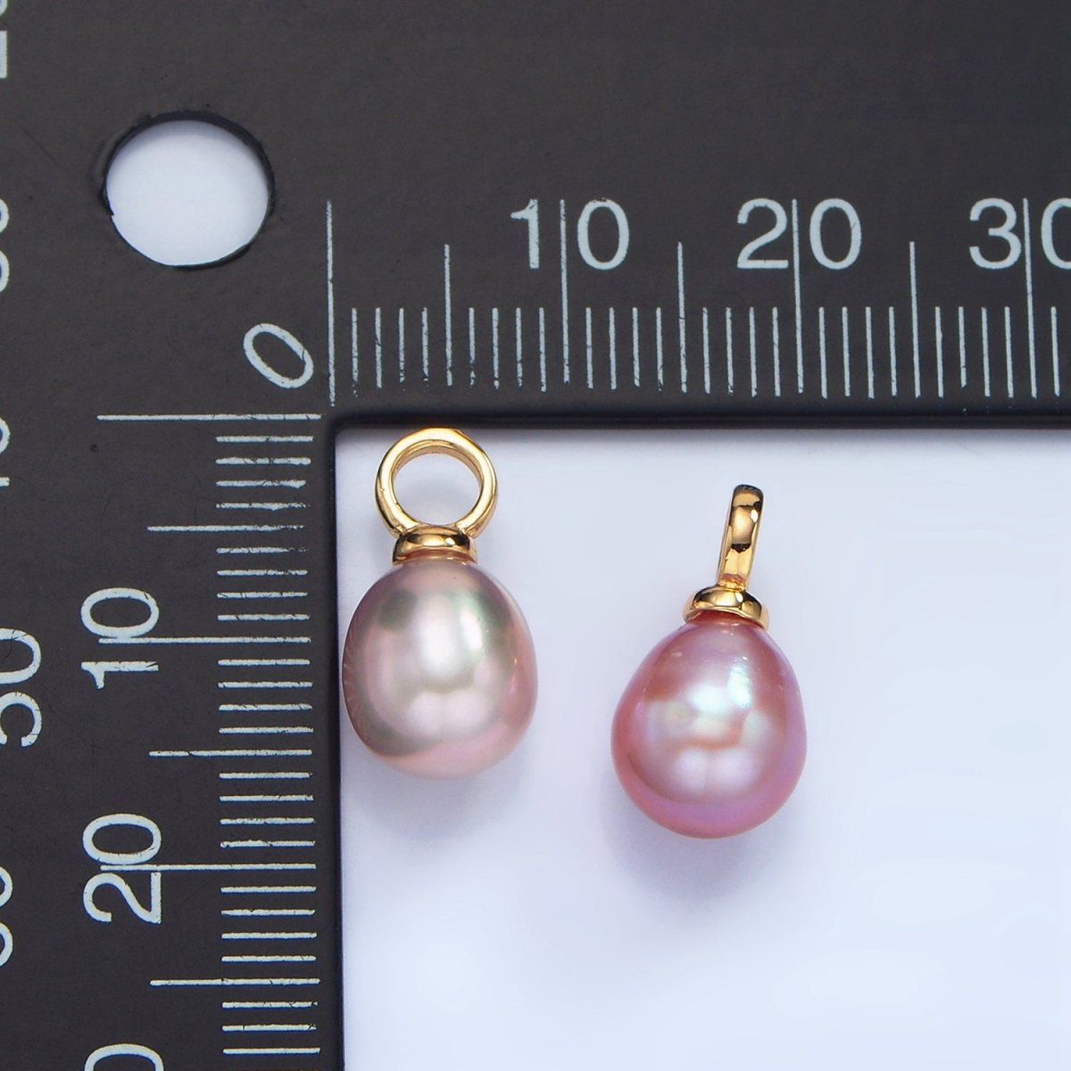 24K Gold Filled 15mm Purple Teardrop Freshwater Pearl Drop Pendant | P1876