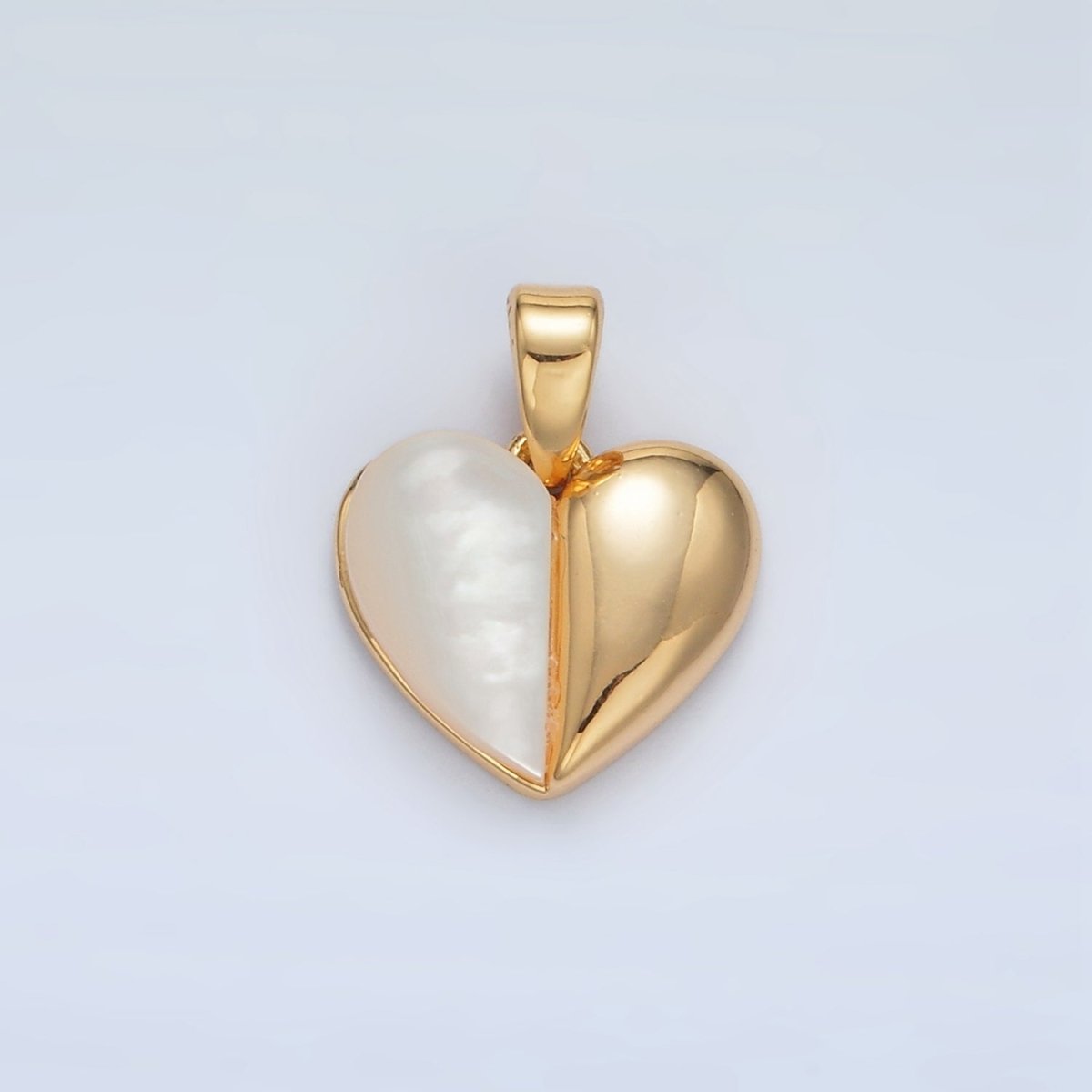 24K Gold Filled 16mm Shell Pearl Heart Pendant | AA1517