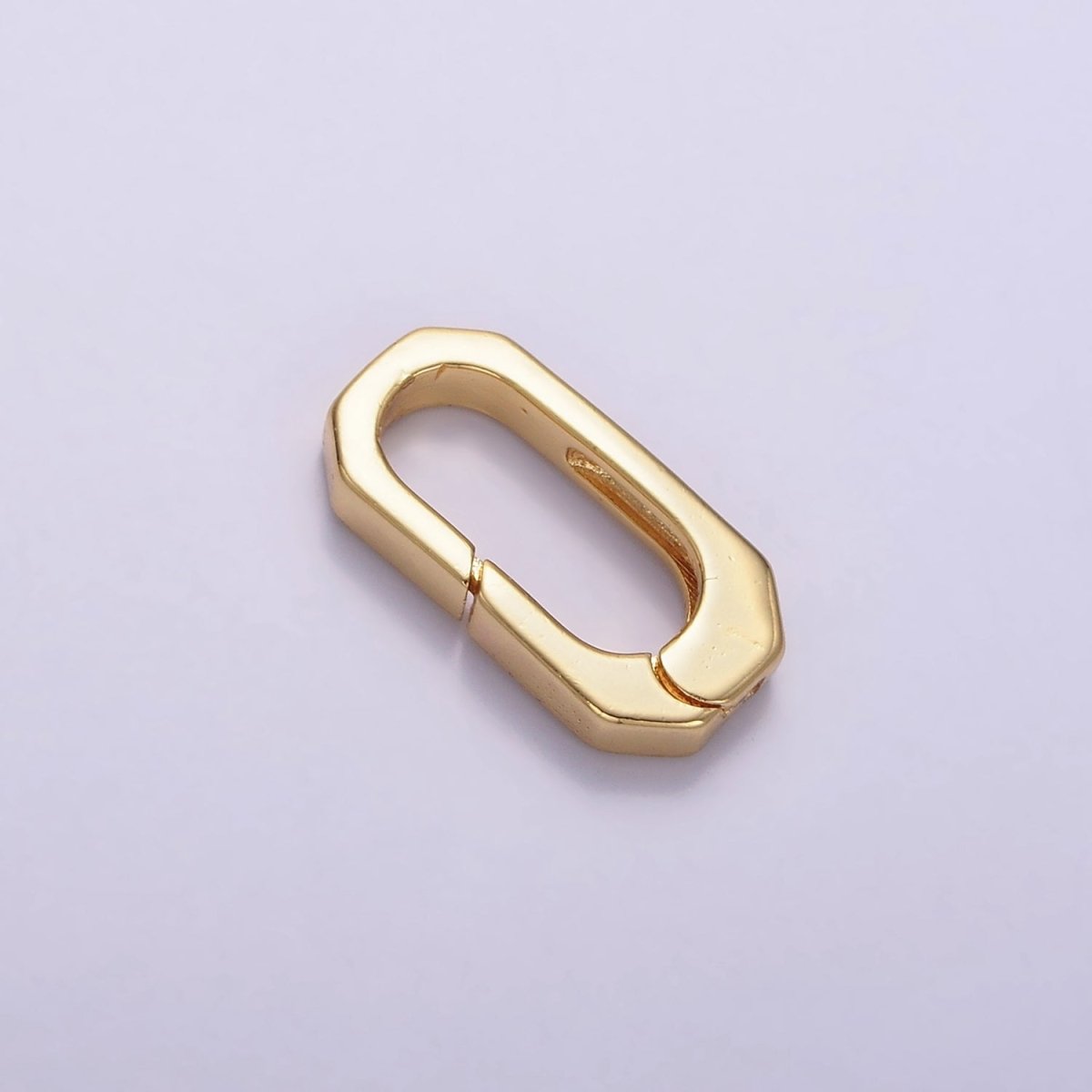 24K Gold Filled 17mm Hexagonal Oblong Push Spring Gate Findings | Z807