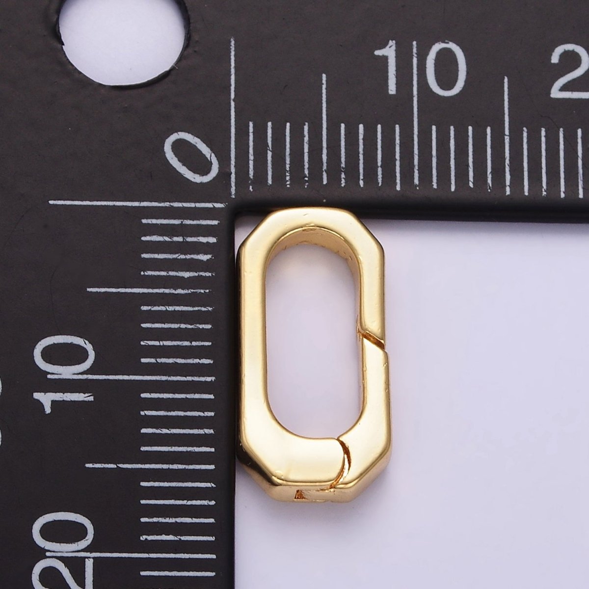 24K Gold Filled 17mm Hexagonal Oblong Push Spring Gate Findings | Z807