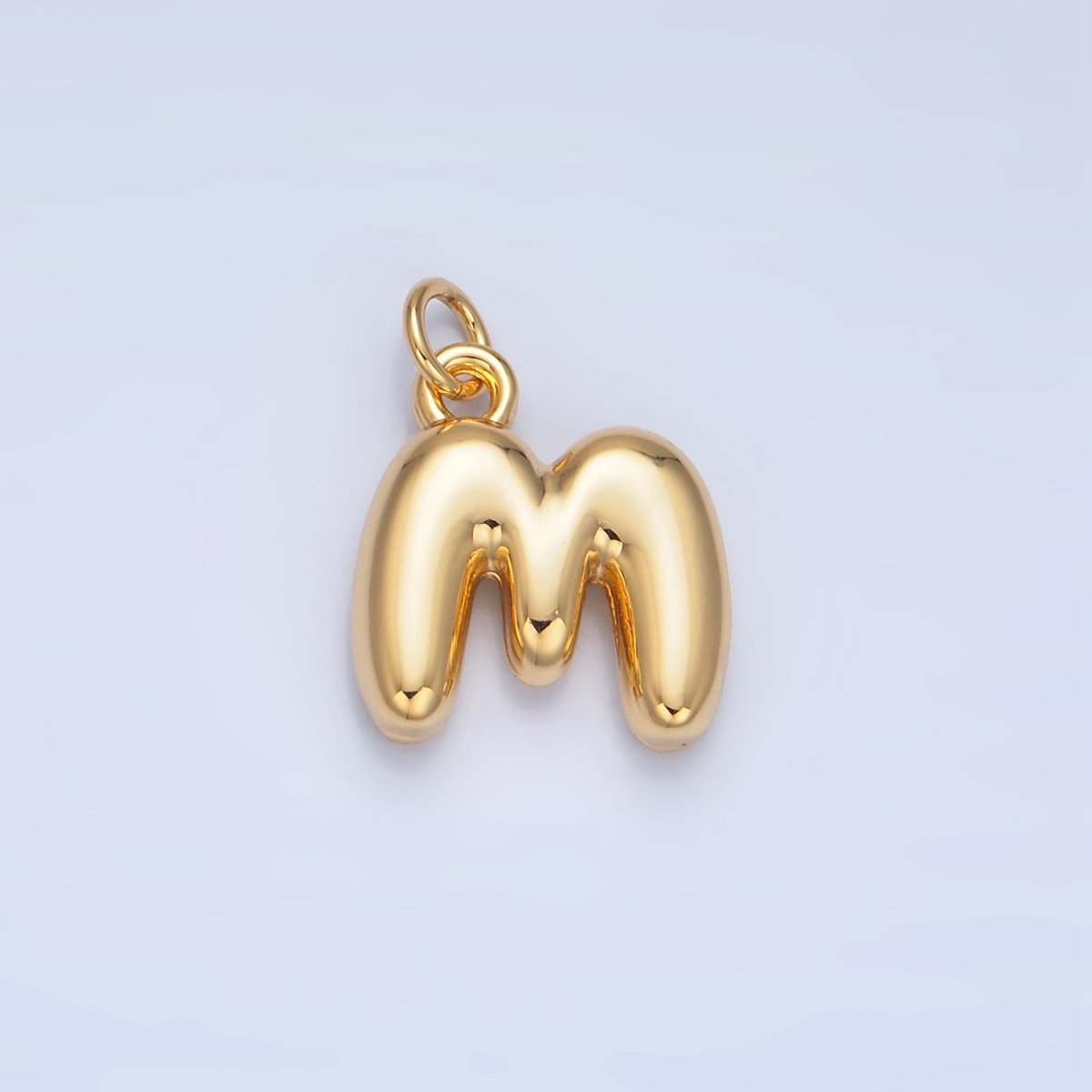 24K Gold Filled 17mm Initial Letter Chubby Balloon Charm | A1513 - A1525