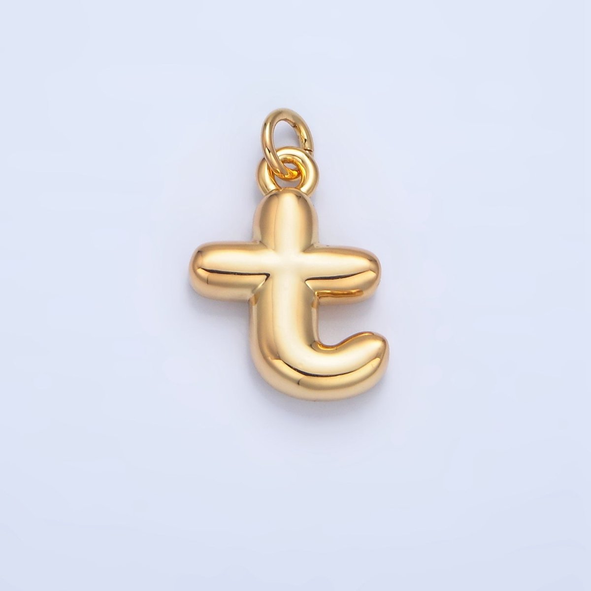 24K Gold Filled 17mm Initial Letter Chubby Balloon Charm | A1513 - A1525