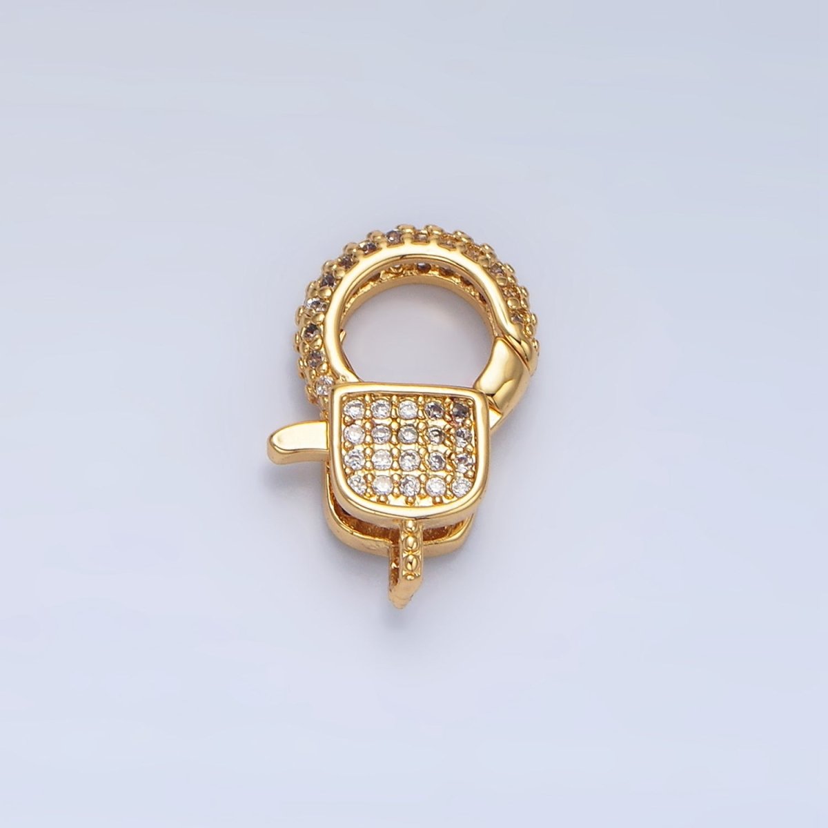 24K Gold Filled 17mm Micro Paved CZ Lobster Claw Clasps Findings | Z1007