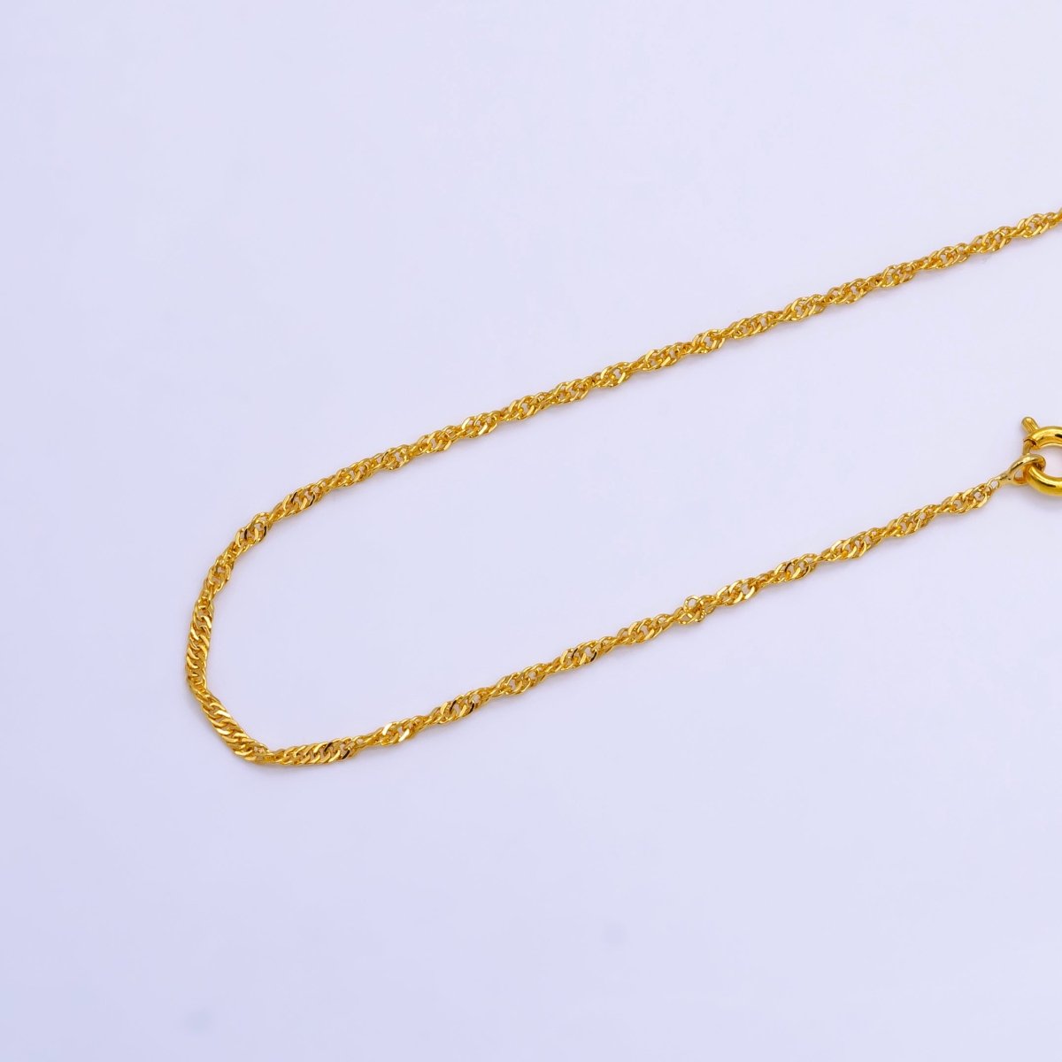 24K Gold Filled 1.7mm Twisted Singapore Chain 18 Inch Necklace | WA-2514