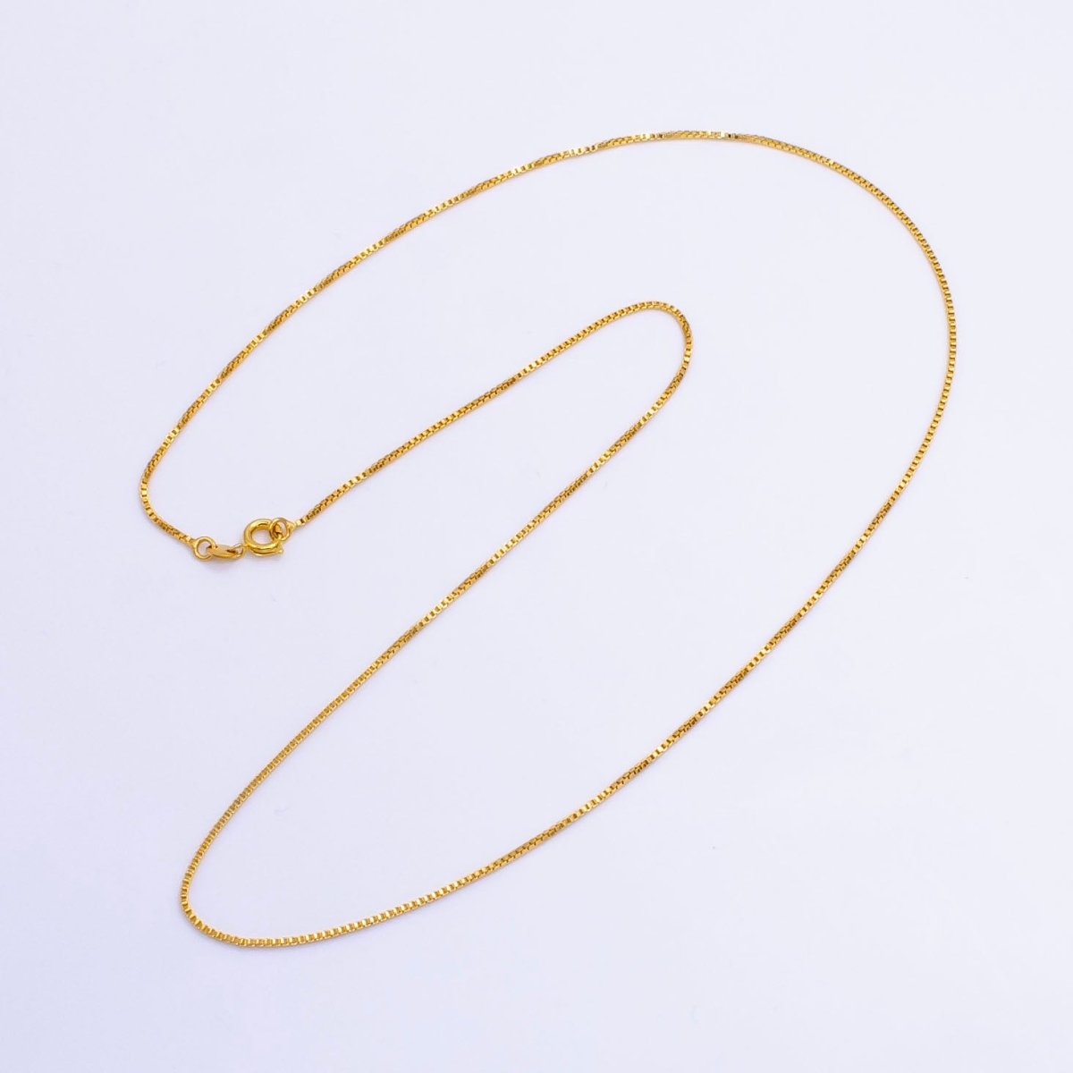 24K Gold Filled 1mm Box Chain 21 Inch Necklace | WA-2512
