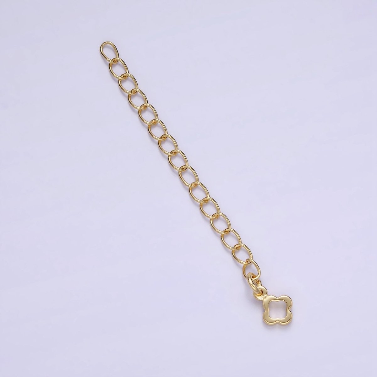 24K Gold Filled 2 Inches Chain Extender Open Clover Leaf Drop Findings | Z991