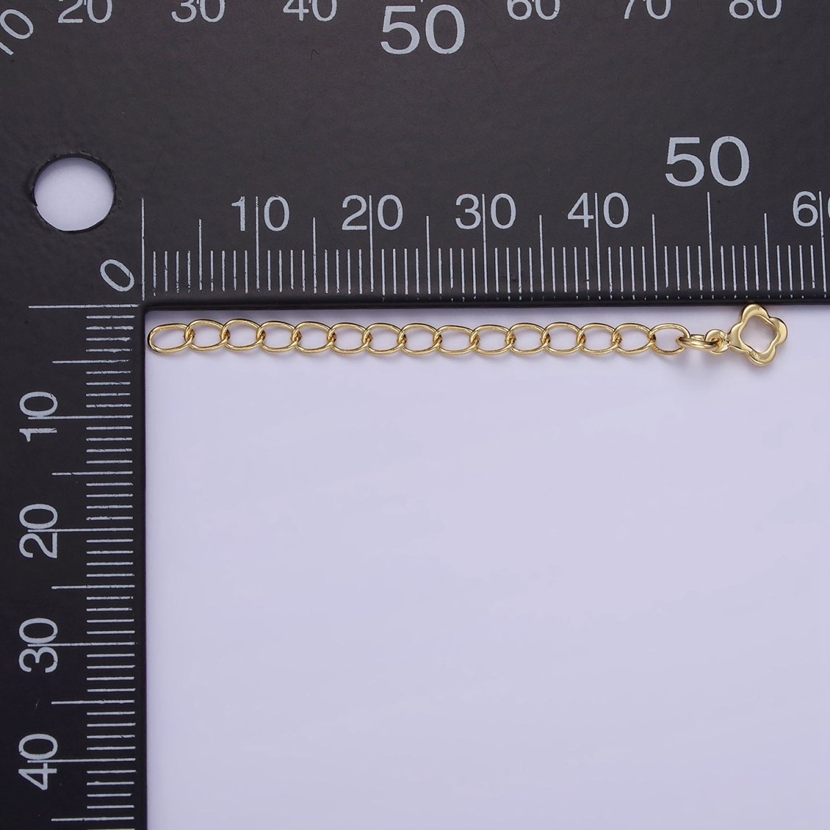 24K Gold Filled 2 Inches Chain Extender Open Clover Leaf Drop Findings | Z991