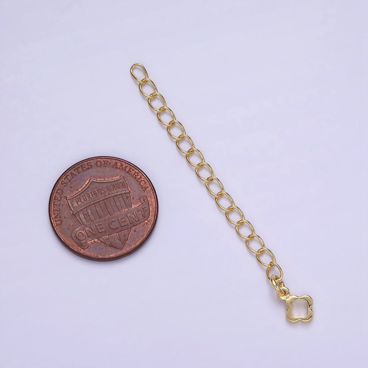 24K Gold Filled 2 Inches Chain Extender Open Clover Leaf Drop Findings | Z991