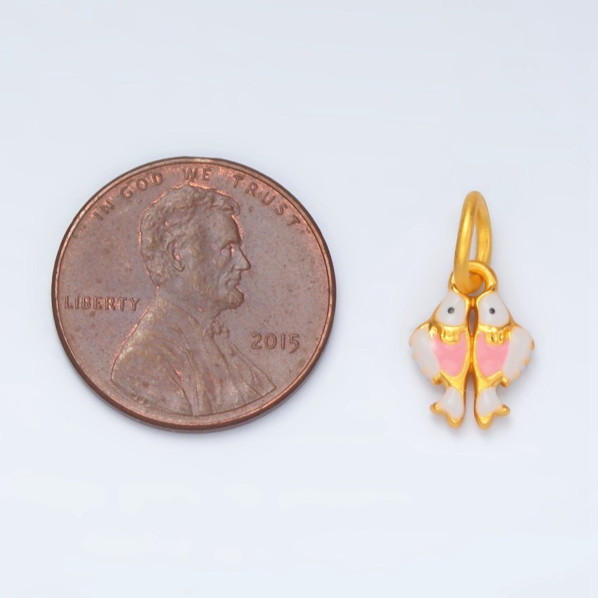 24K Gold Filled Owl Bird Fish Mini Enamel Charm | M148