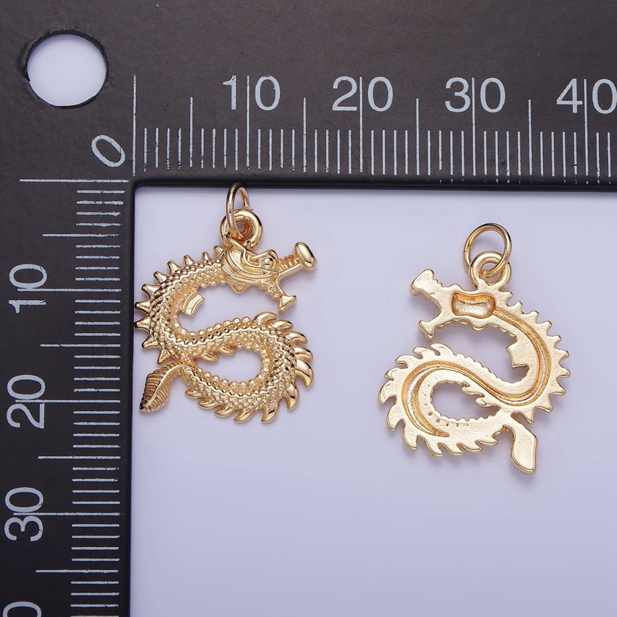 24K Gold Filled 20mm Dragon Animal Charm | C470