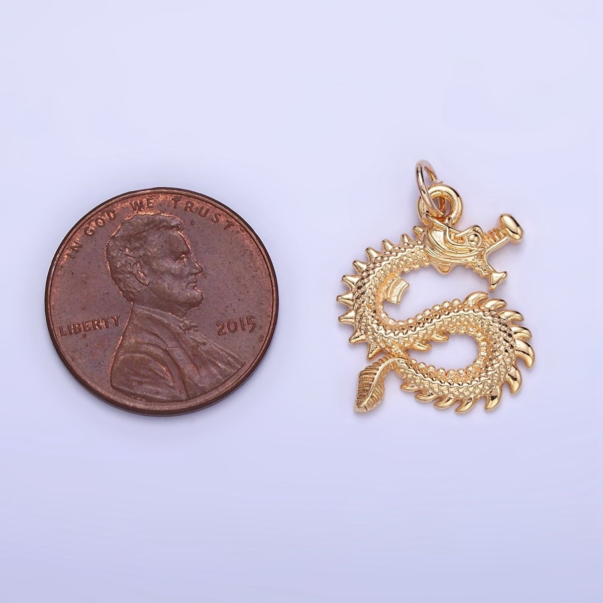 24K Gold Filled 20mm Dragon Animal Charm | C470