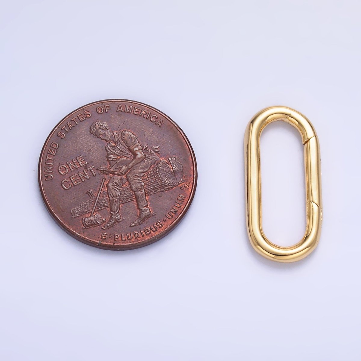 24K Gold Filled 20mm Minimalist Oblong Pull Gate Findings | Z1044