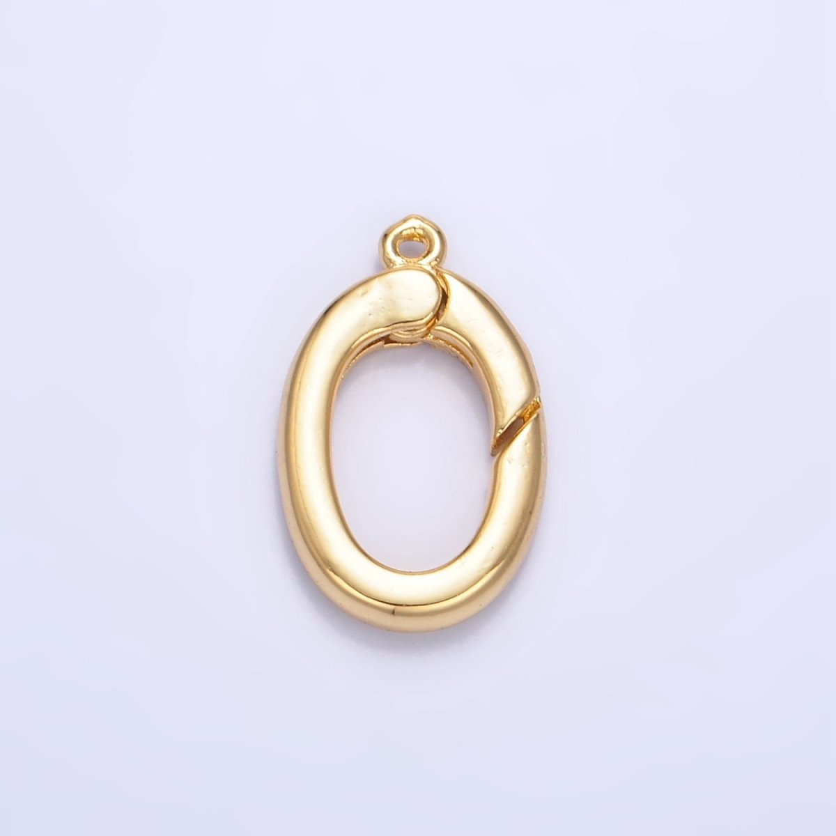 24K Gold Filled 20mm Oval Push Gate Loop Minimalist Finding | Z1001