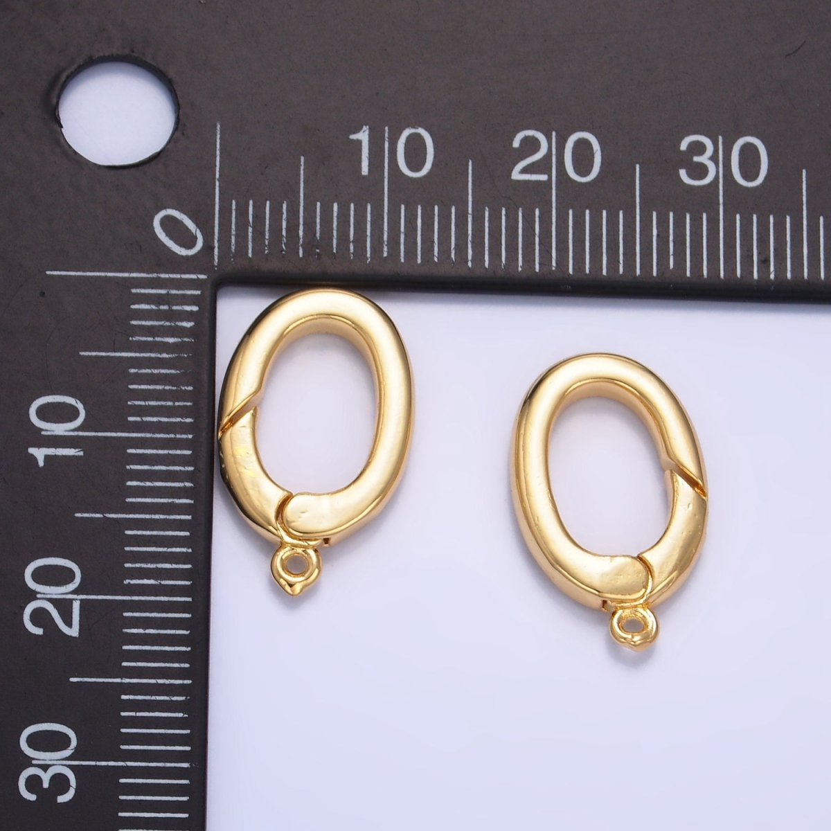 24K Gold Filled 20mm Oval Push Gate Loop Minimalist Finding | Z1001