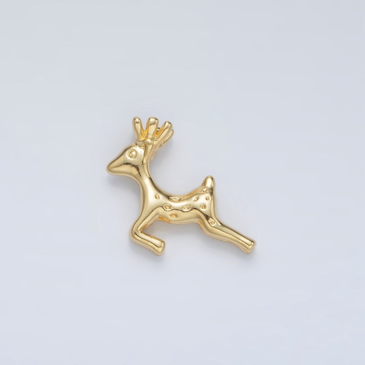 24K Gold Filled 22mm Leaping Dotted Reindeer Animal Charm | AC102