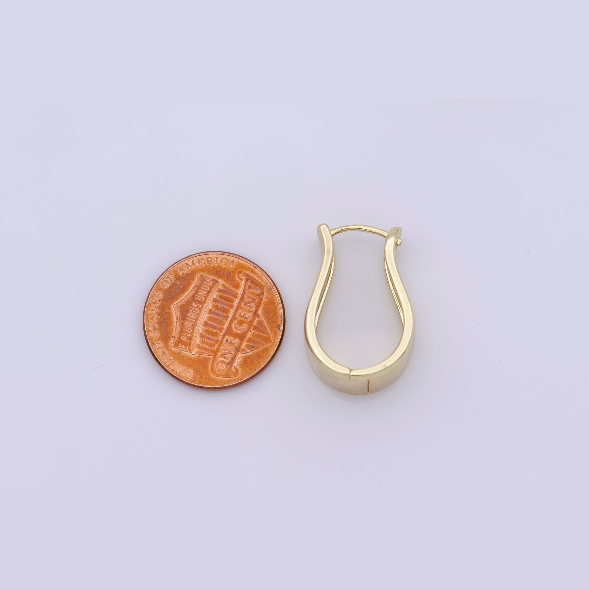 24K Gold Filled 23mm Curved Hoop Earrings | V451