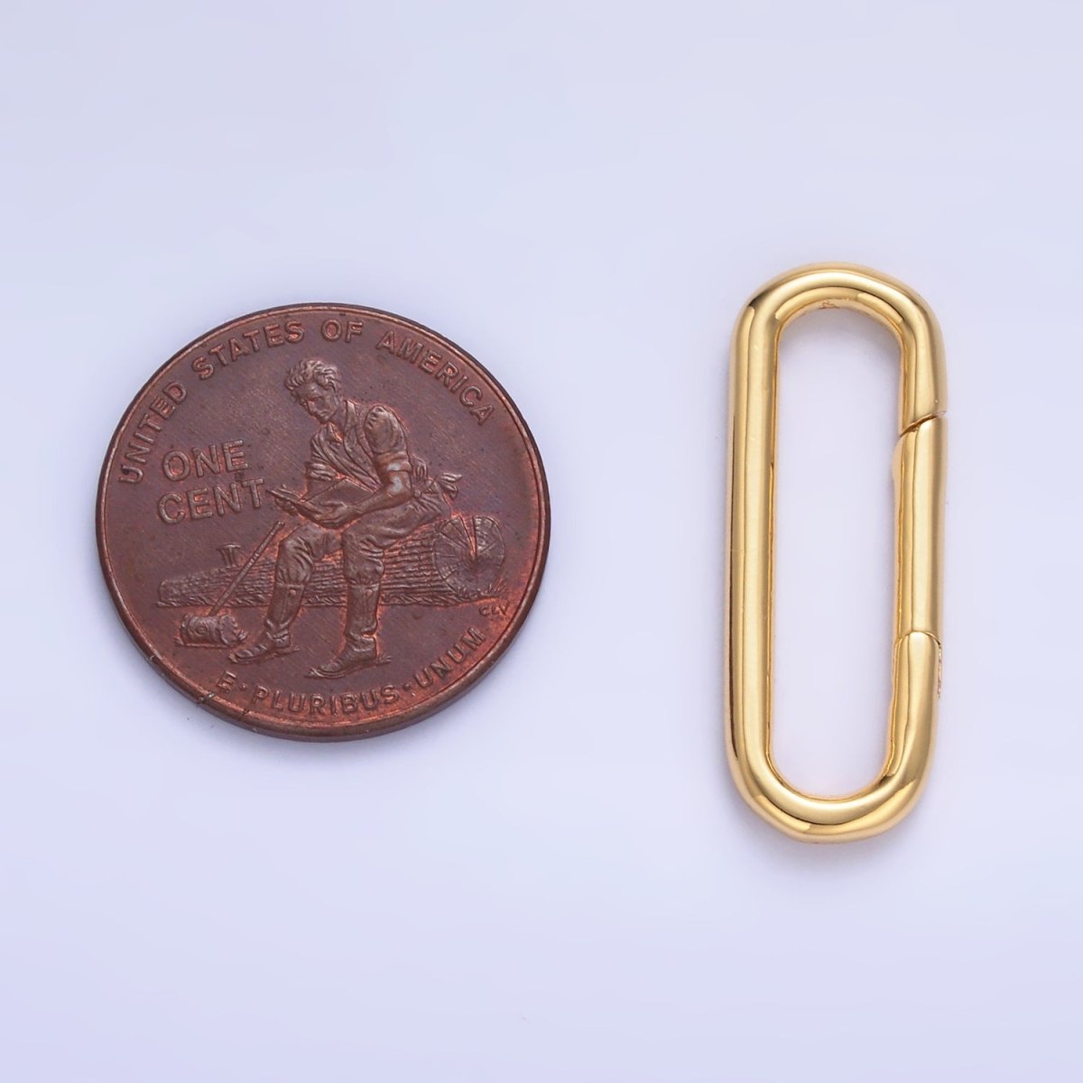 24K Gold Filled 25mm Minimalist Oblong Pull Gate Findings | Z1045