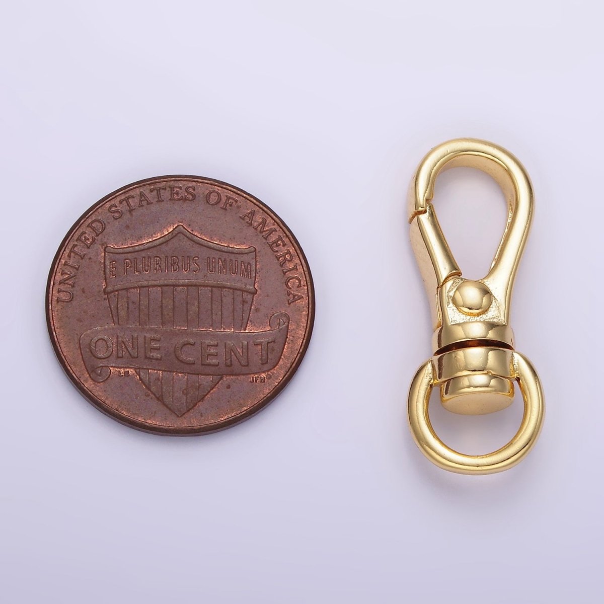 24K Gold Filled 25mm Push Spring Gate Swivel Hook Closure Findings in Gold & Silver | Z799