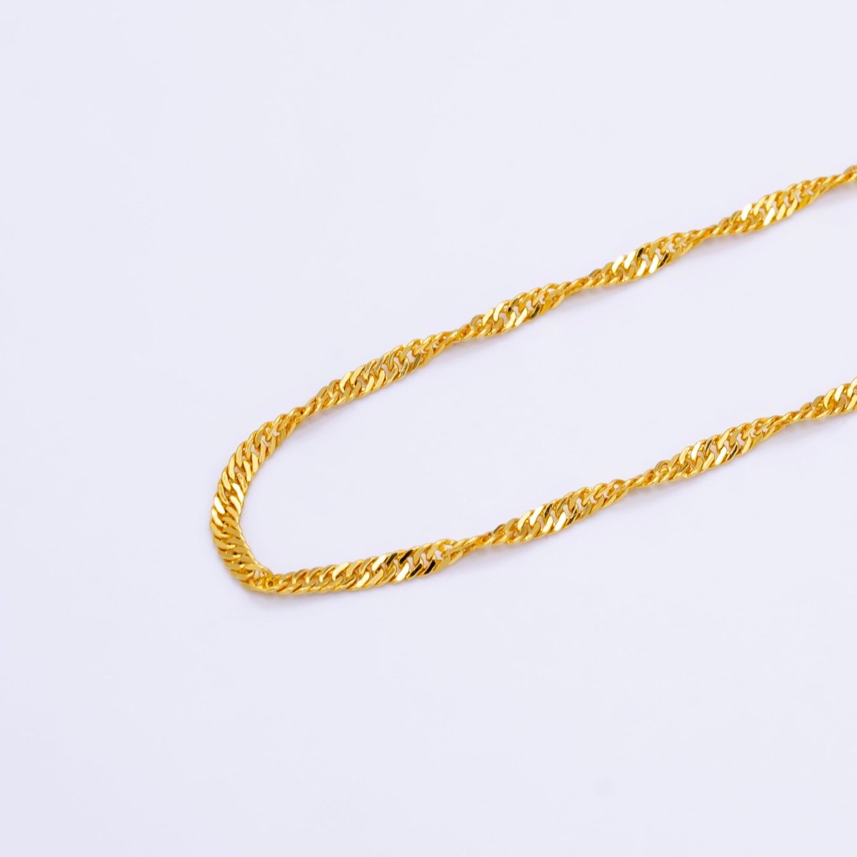 24K Gold Filled 2mm Singapore Chain 16 Inch Choker Necklace | WA-2496
