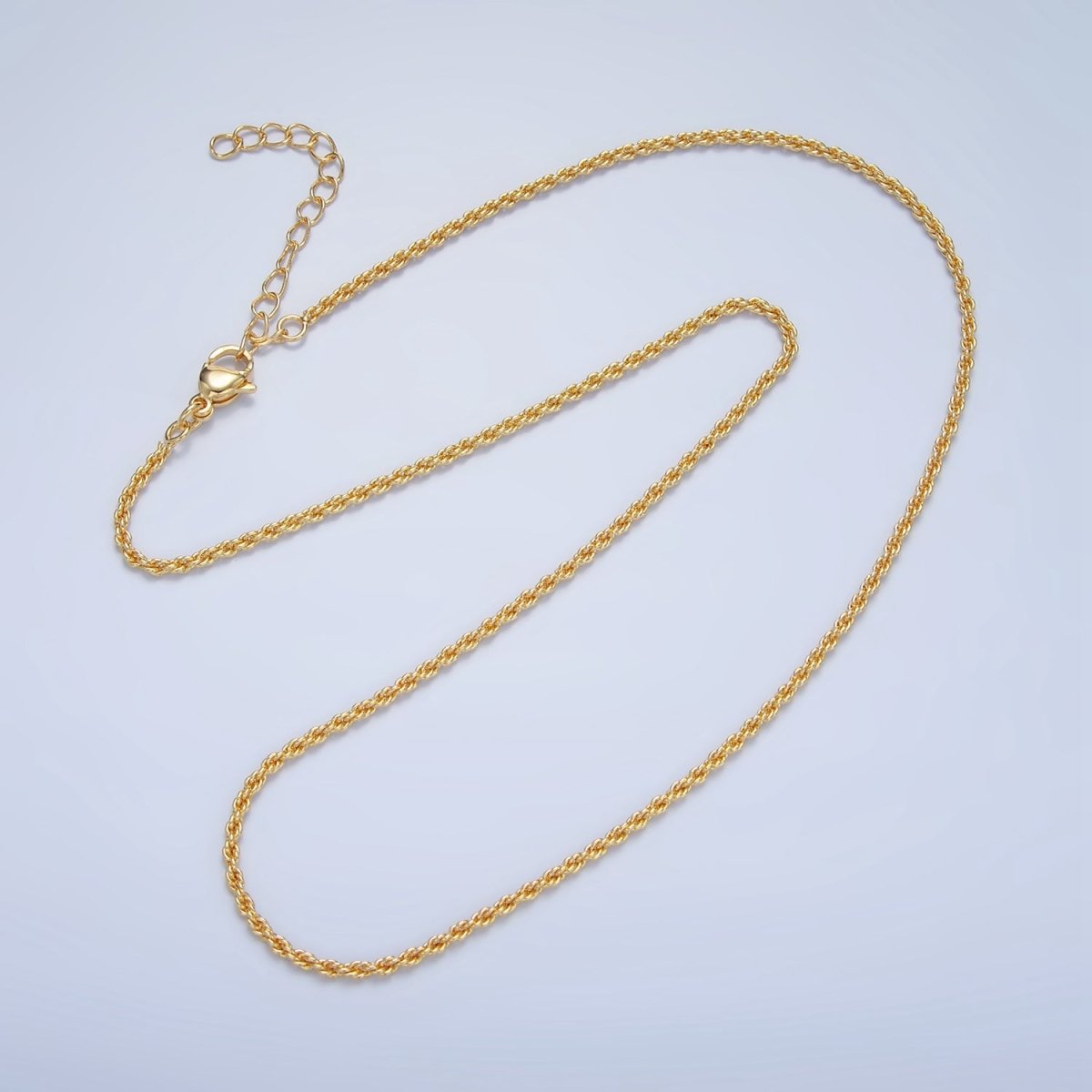 24K Gold Filled 2mm Twisted Rope Chain 18 Inch Necklace | WA-2642