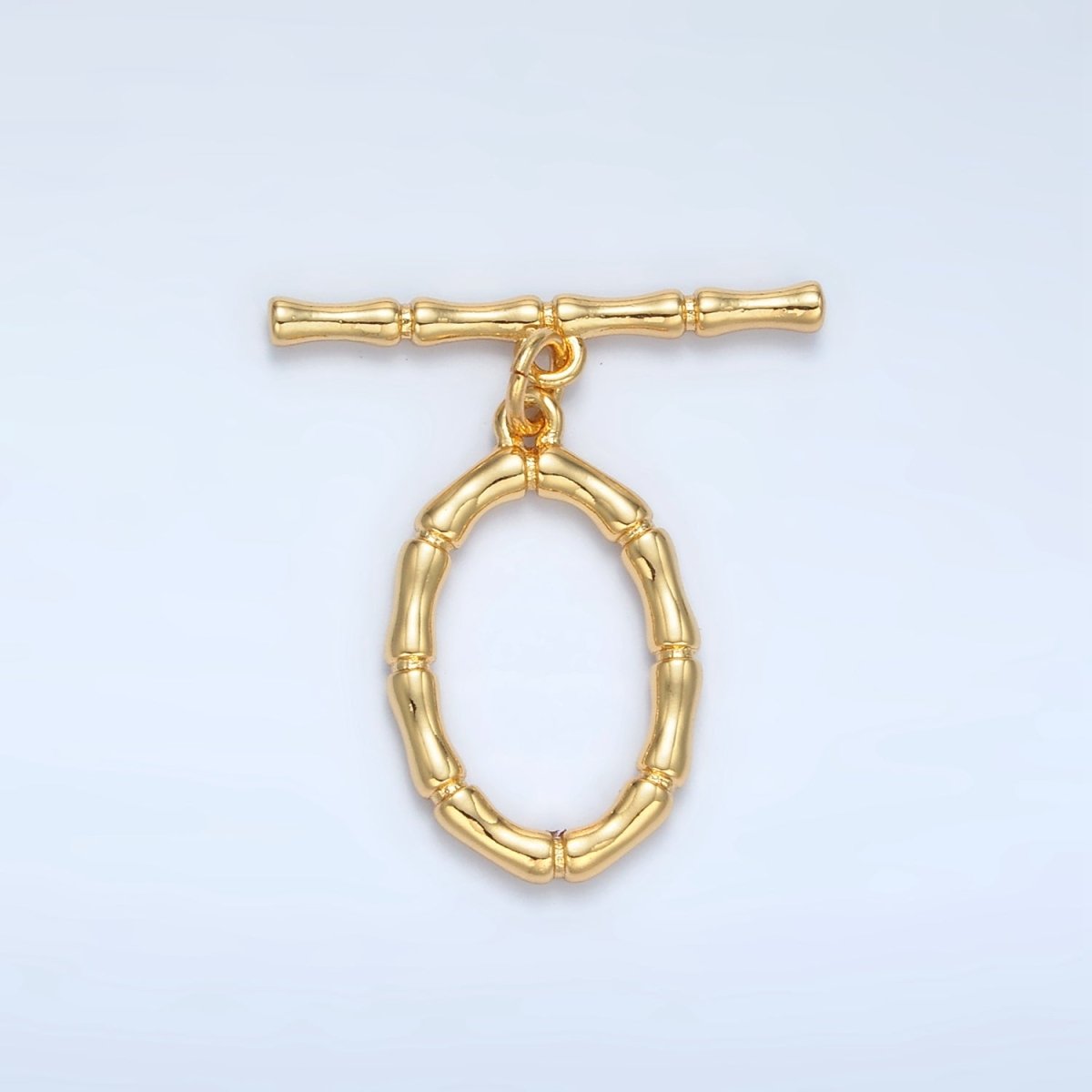 24K Gold Filled 30mm Oval Bamboo Toggle Clasps Closure Findings | Z844