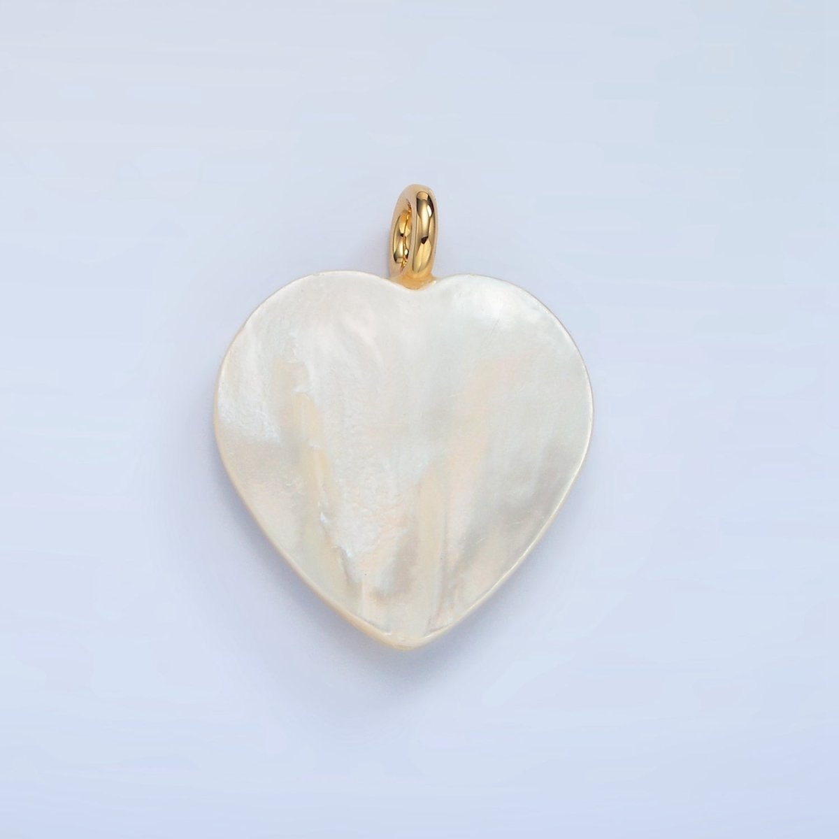 24K Gold Filled 31mm White Freshwater Pearl Heart Pendant | P1877