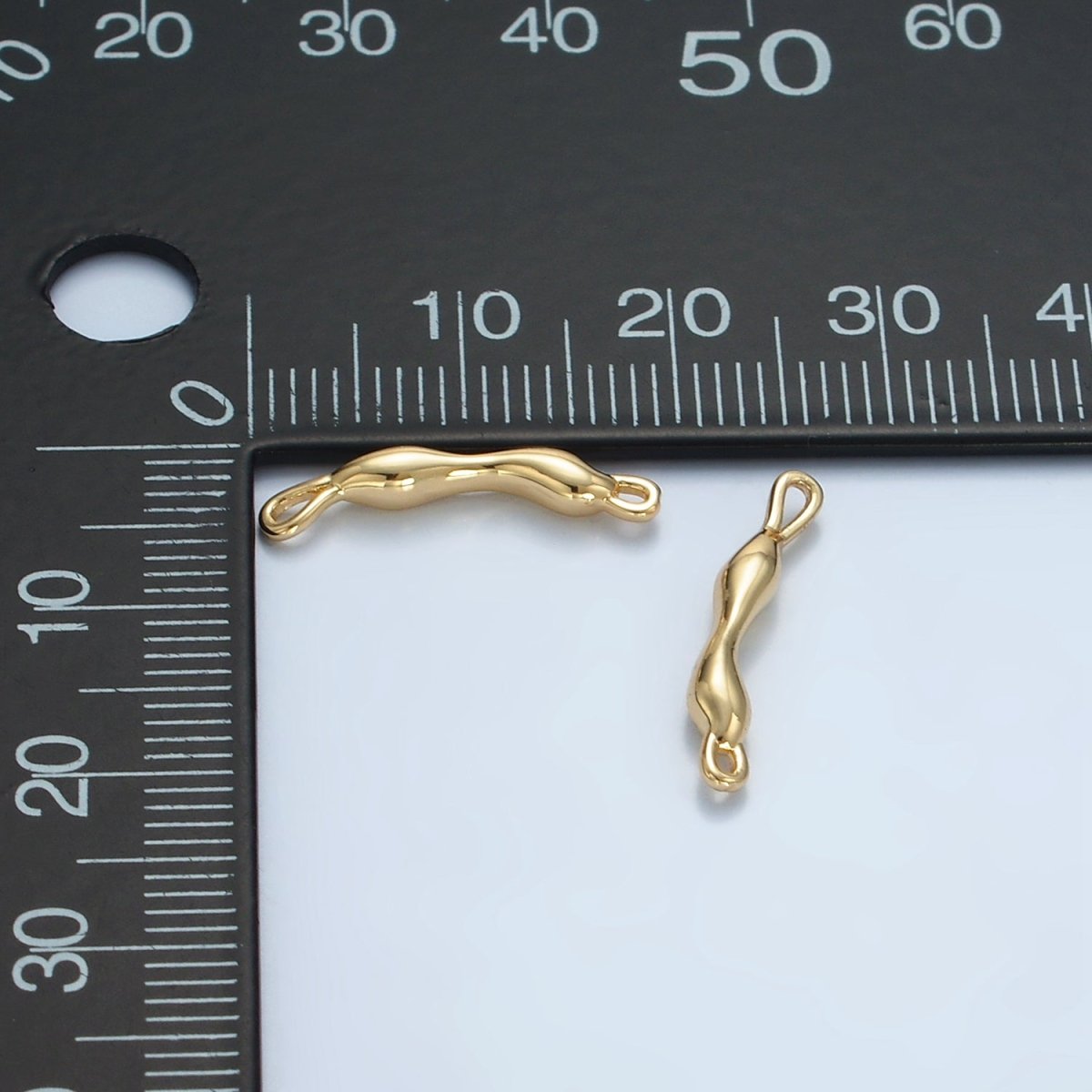 24K Gold Filled 3.5mm Curved Molten Drip Connector | G828