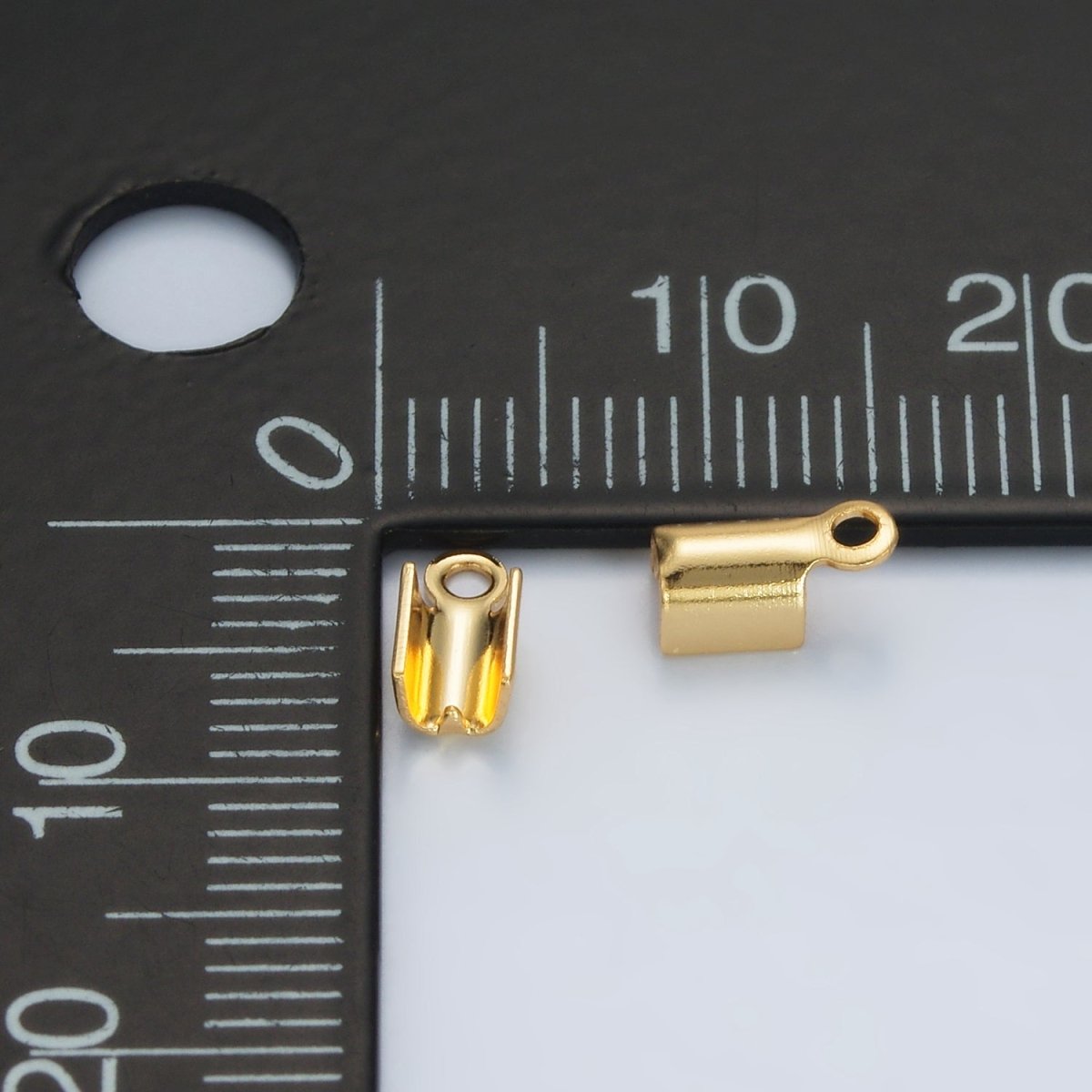 24K Gold Filled 3.5mm Fold Over Cord Crimp Findings | Z867
