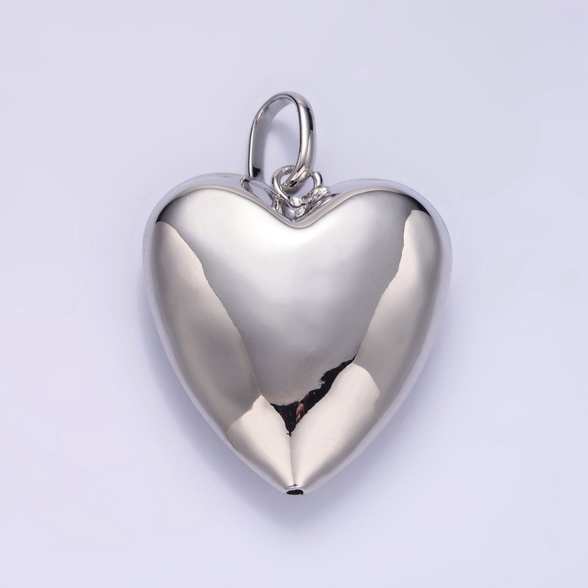 24K Gold Filled 35mm Minimalist Chubby Heart Pendant in Gold & Silver | AA1326