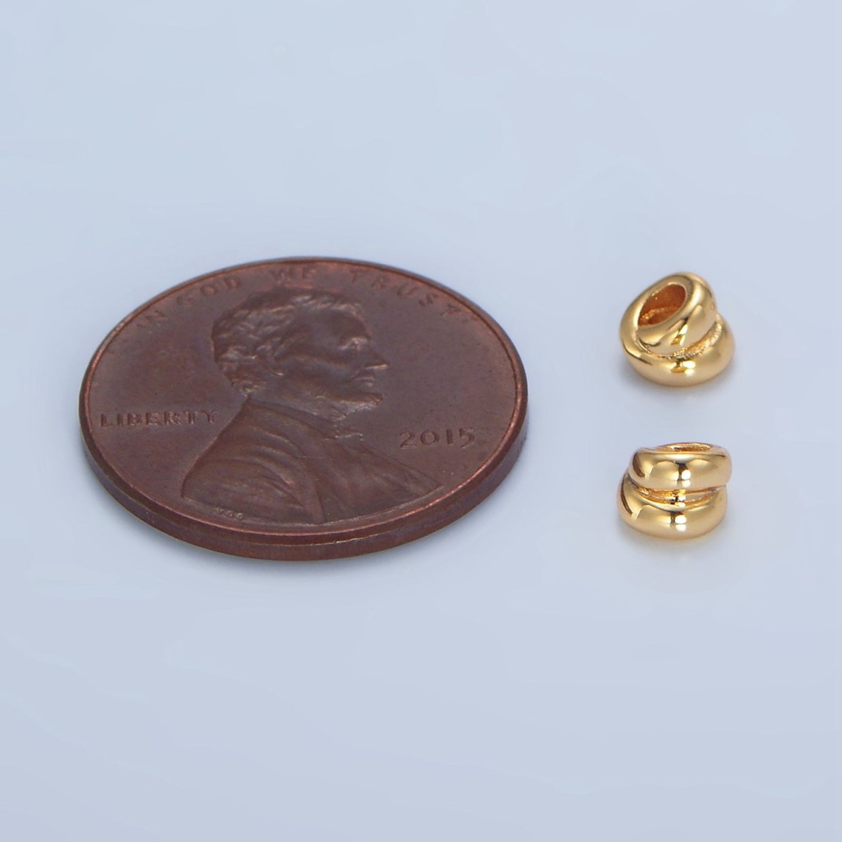 24K Gold Filled 4.5mm Double Band Minimalist Bead | B560
